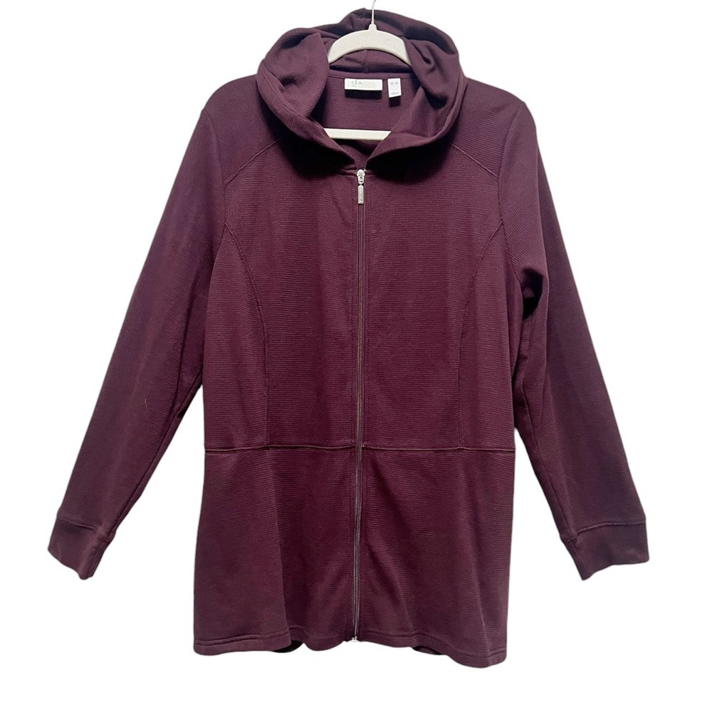 Full zip hoodie. Maroon. Lightweight. Long sleeve. Size XL. By D & Co. Active